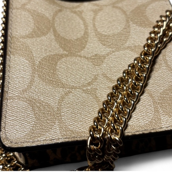 Coach Phone/Cardholder in Signature Canvas Light Khaki/Beechwood - Picture 4 of 8